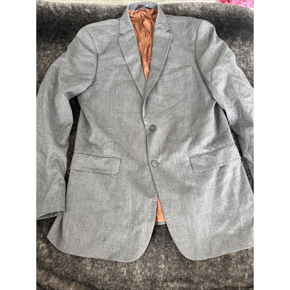 Men's Size 46L Gray Suit Coat By Joseph A Banks 95% Wool‎